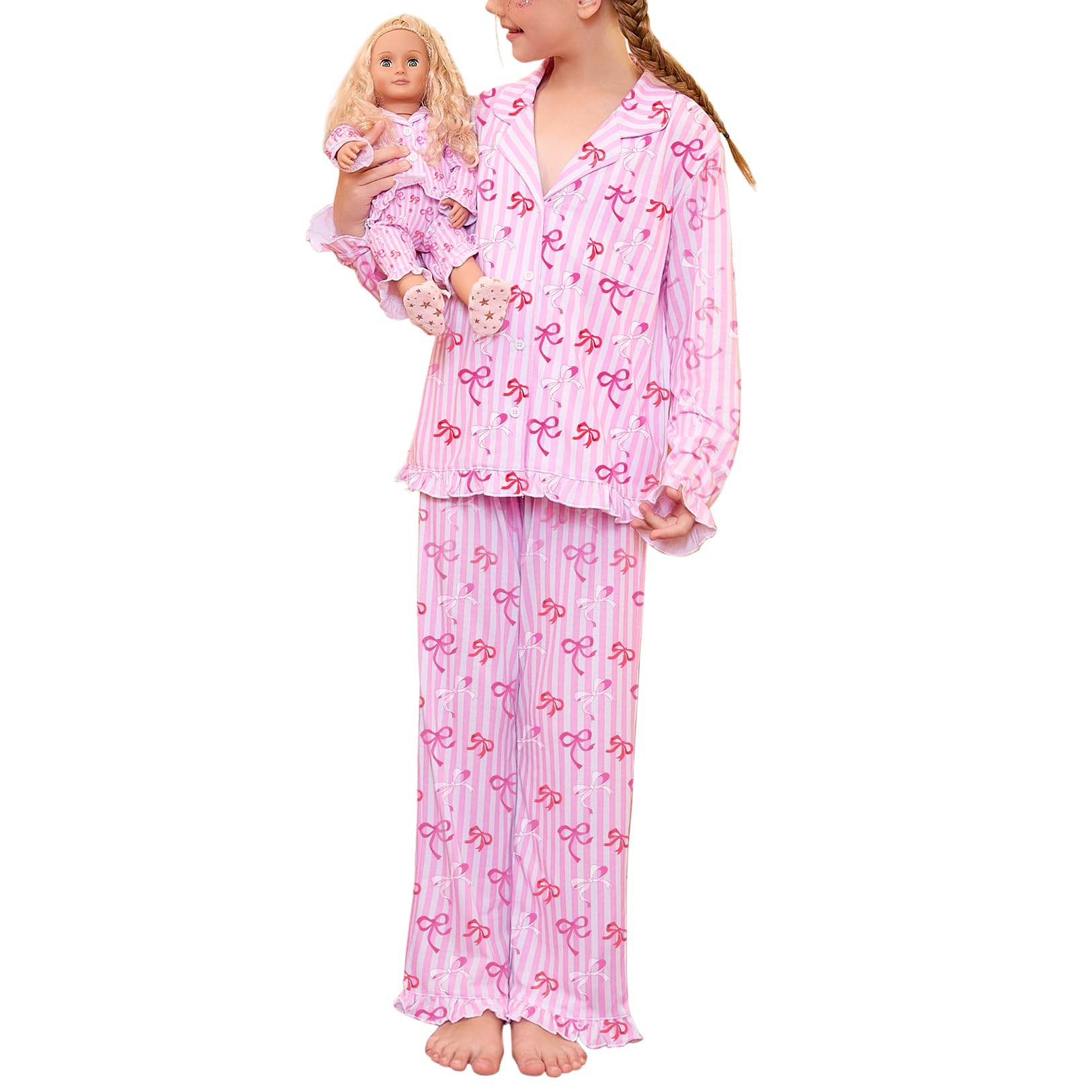 Girls Bamboo Viscose Short Sleeve Pajama Set