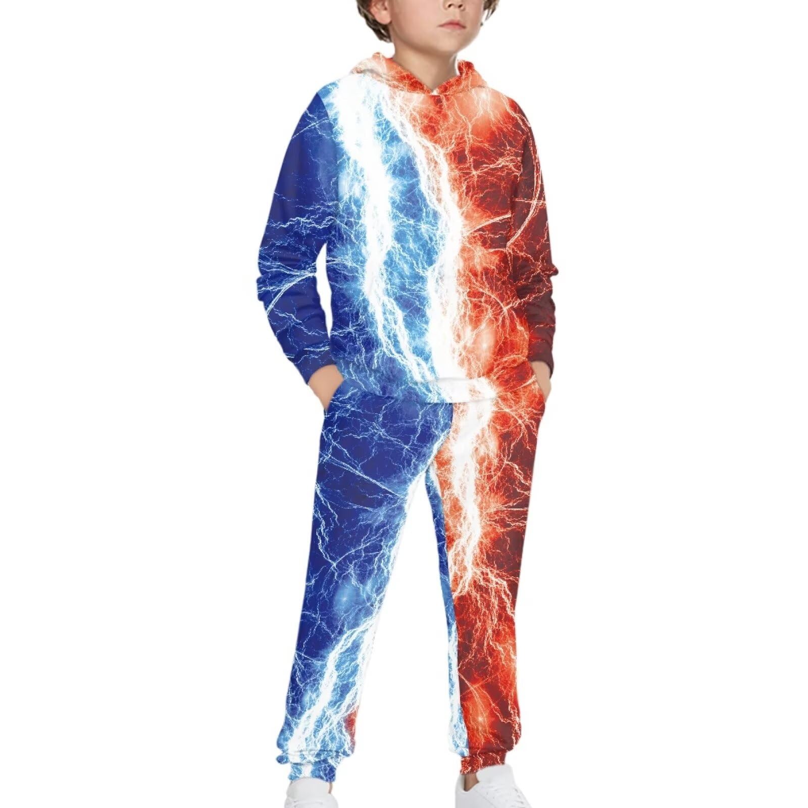Boys Athletic Hoodie & Jogger Pants Set