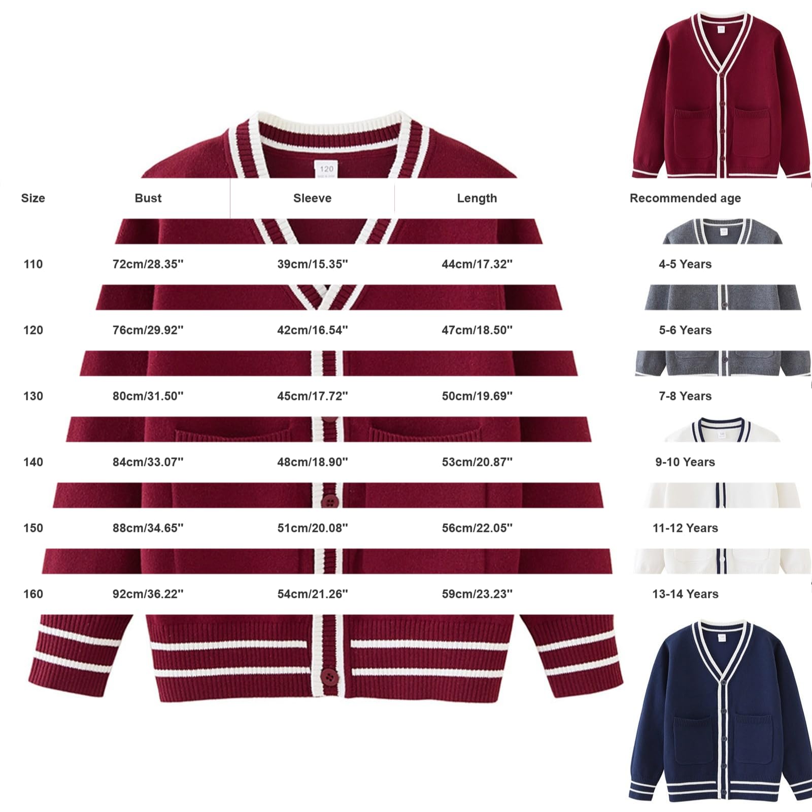 Long Sleeve Striped V-Neck Knit Cardigan