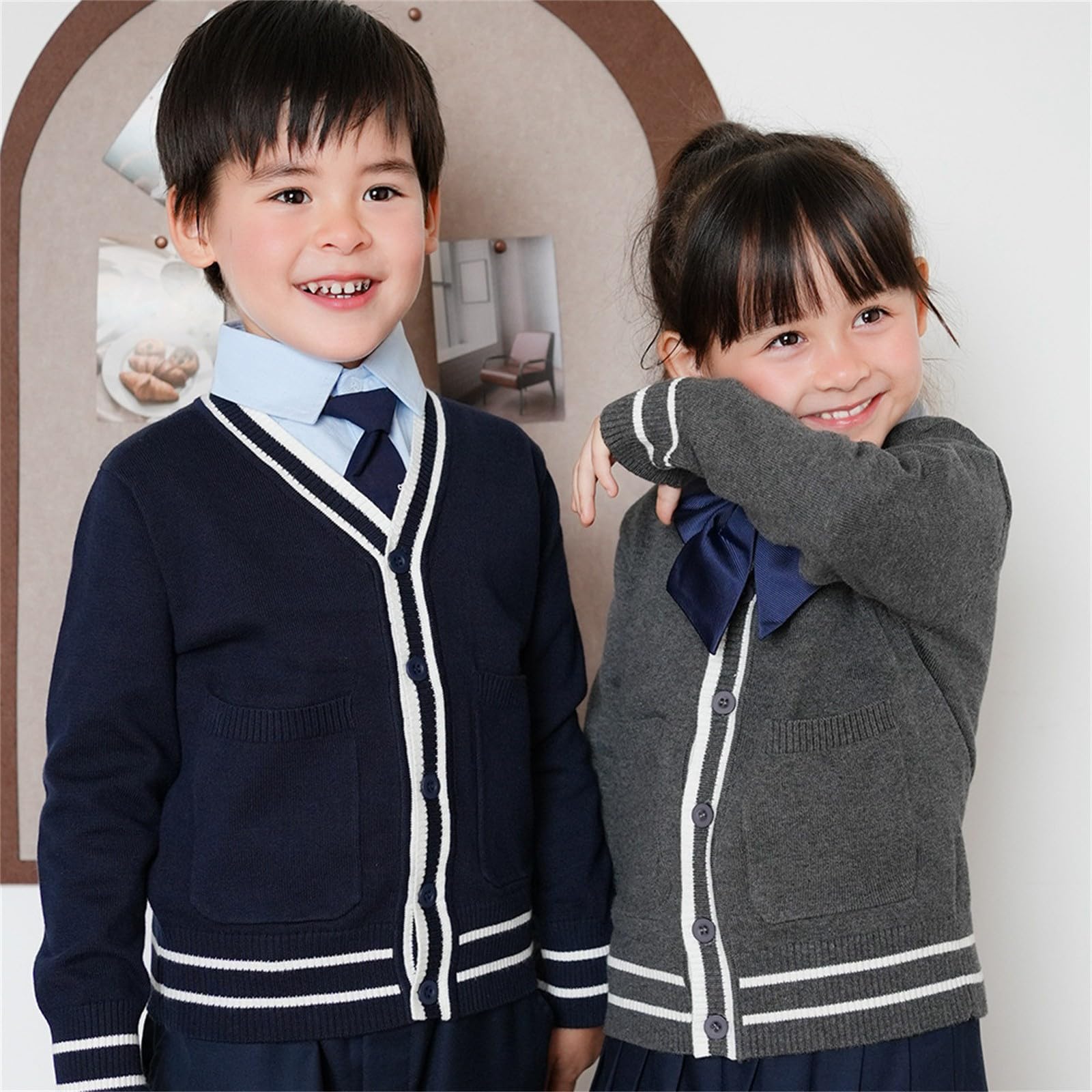 Long Sleeve Striped V-Neck Knit Cardigan