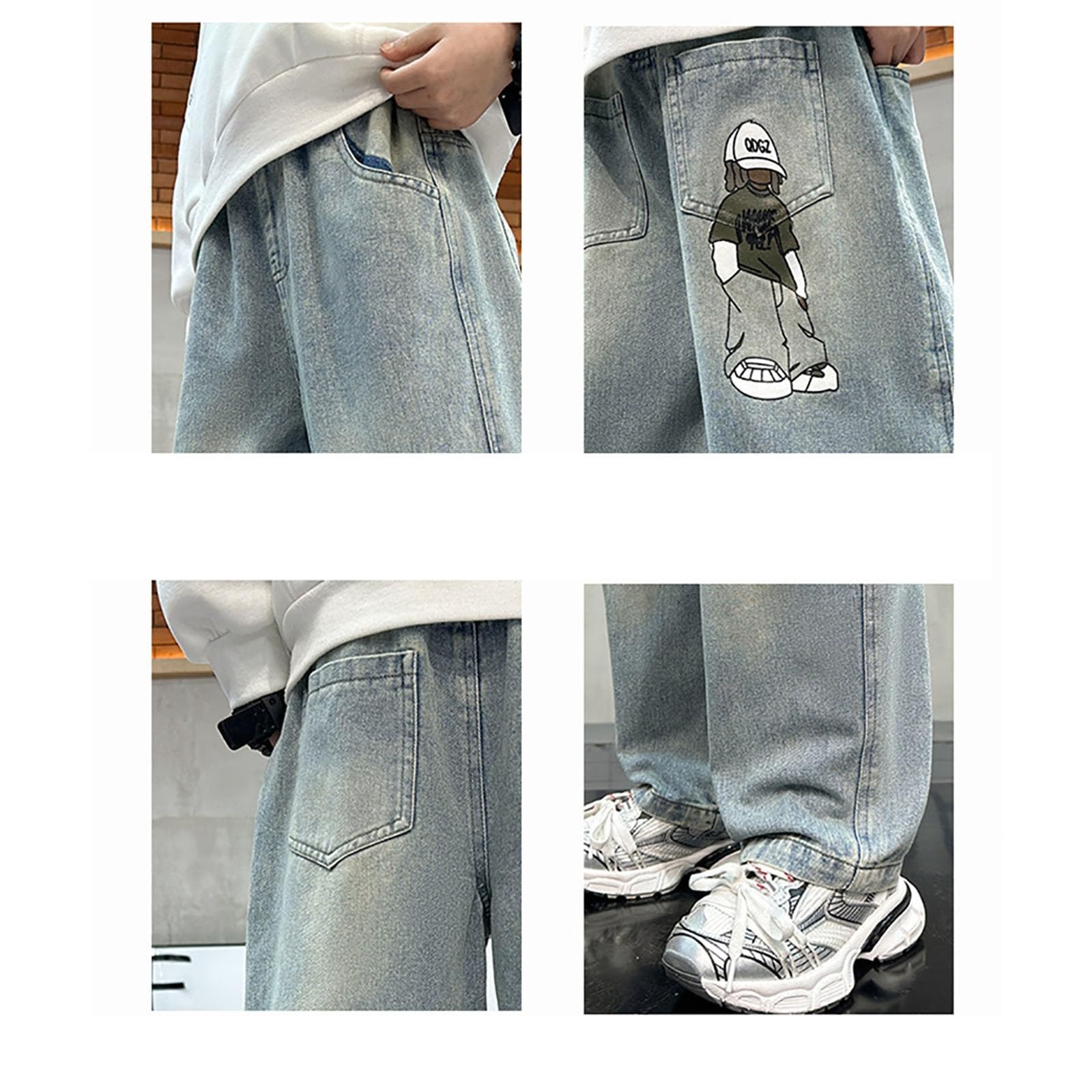 Boys Y2K Wide Leg Denim Jeans