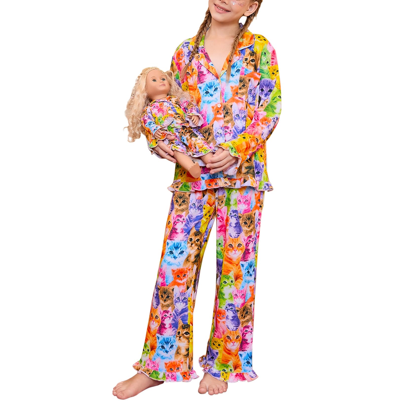 Girls Bamboo Viscose Short Sleeve Pajama Set