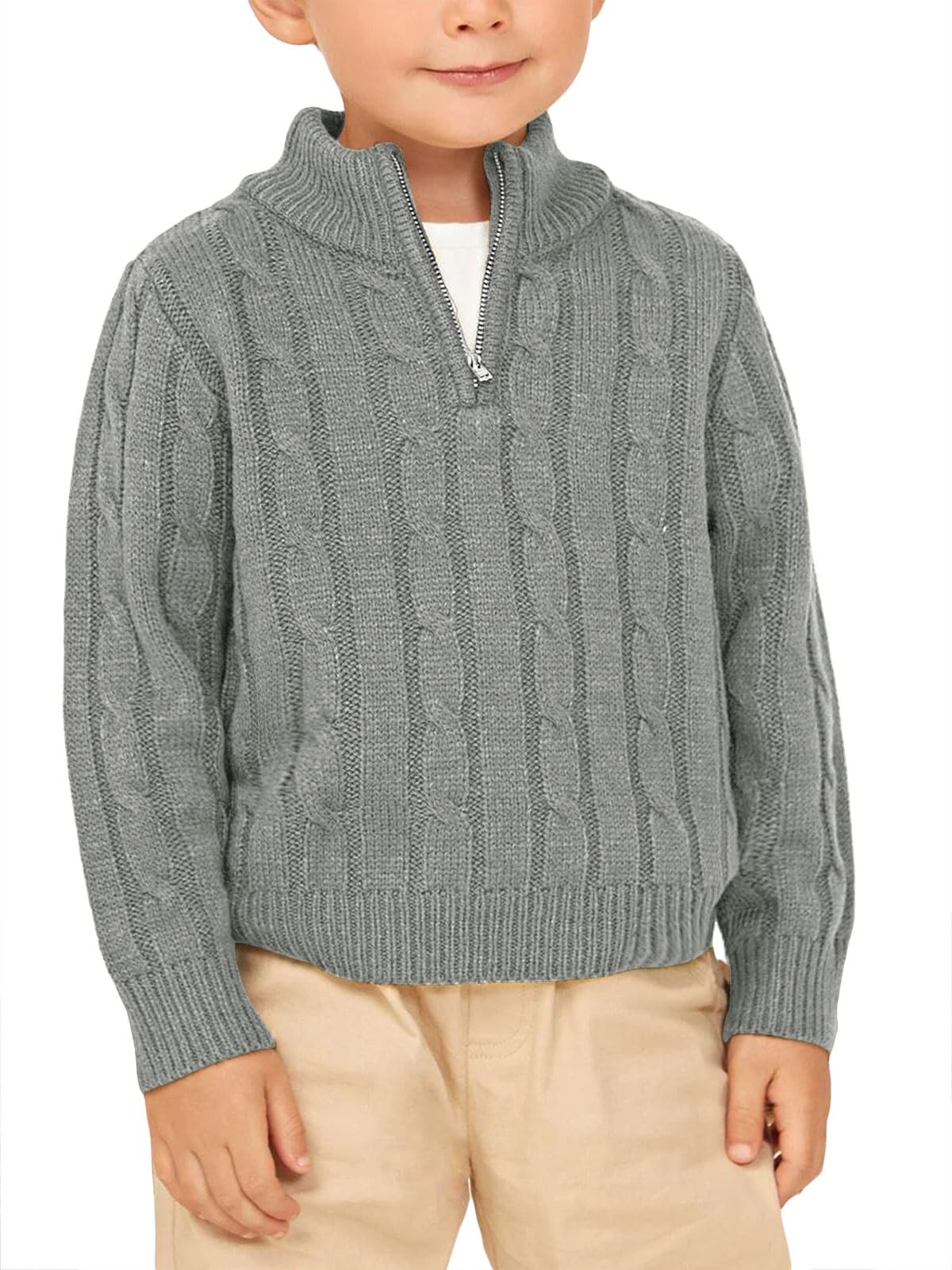 Toddler Cable Knit Quarter-Zip Sweater
