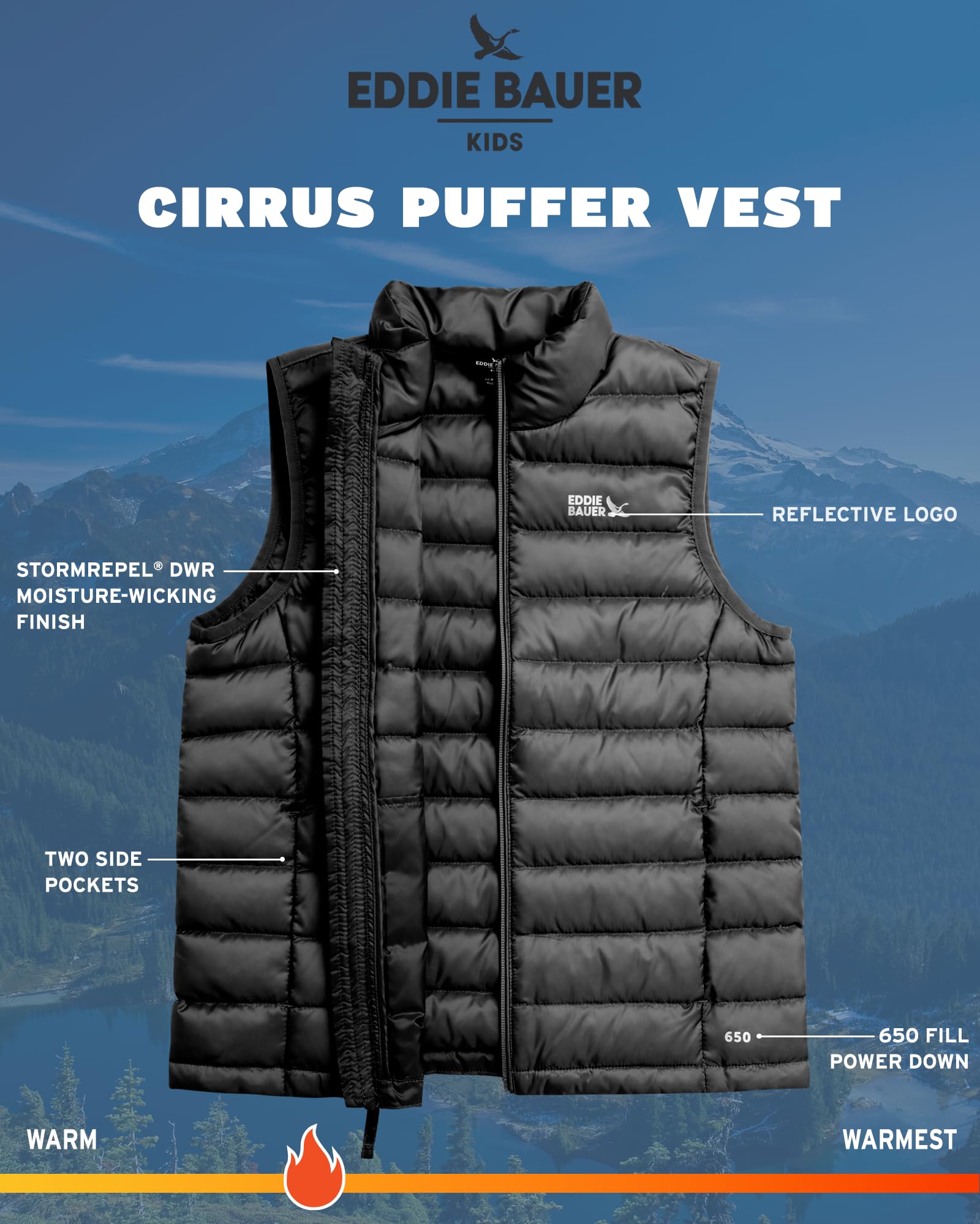 Kids Weather-Resistant Quilted Down Vest