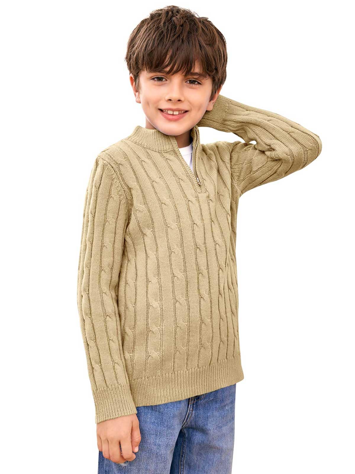 Toddler Cable Knit Quarter-Zip Sweater