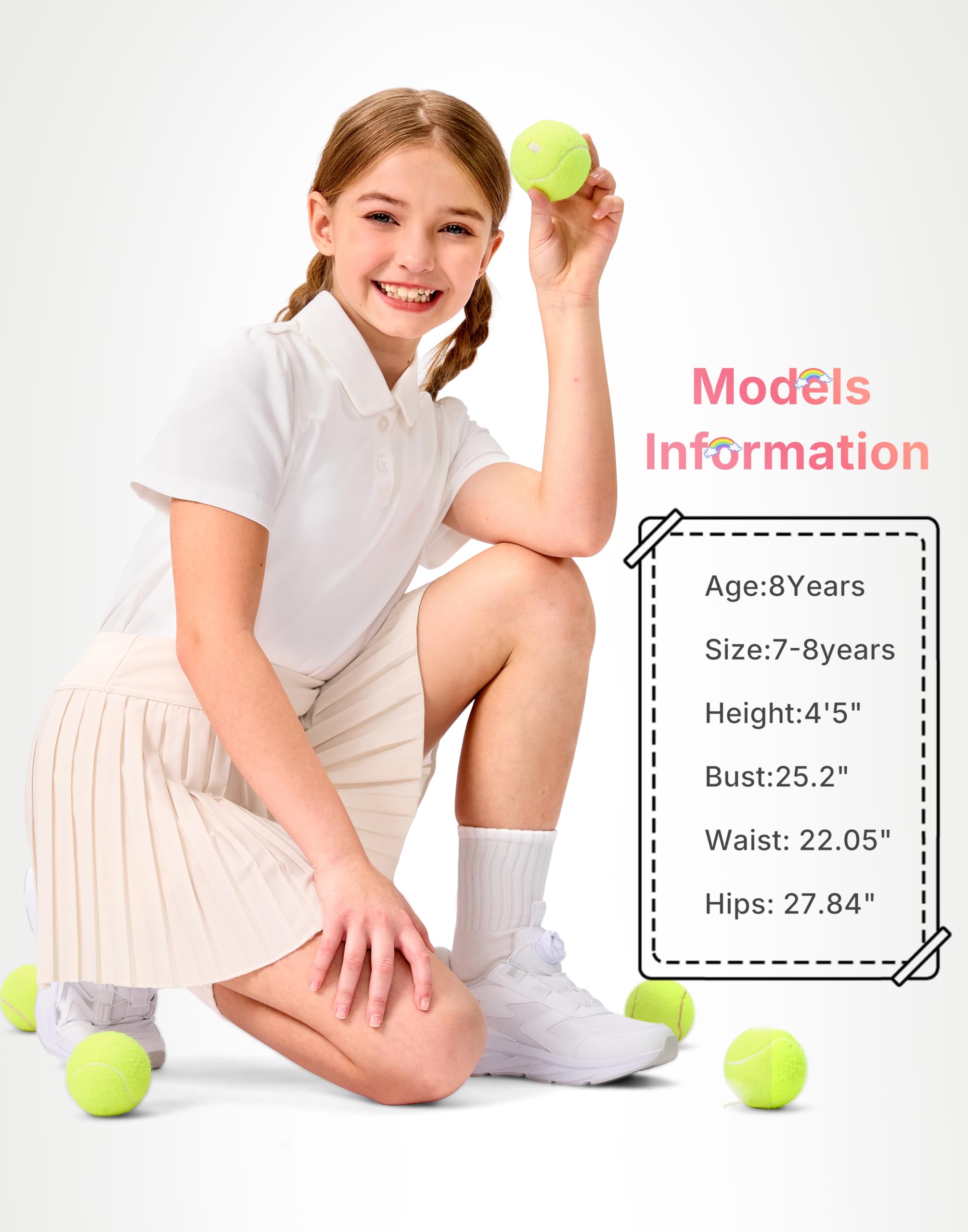Girls Pleated Athletic Skort with Pockets