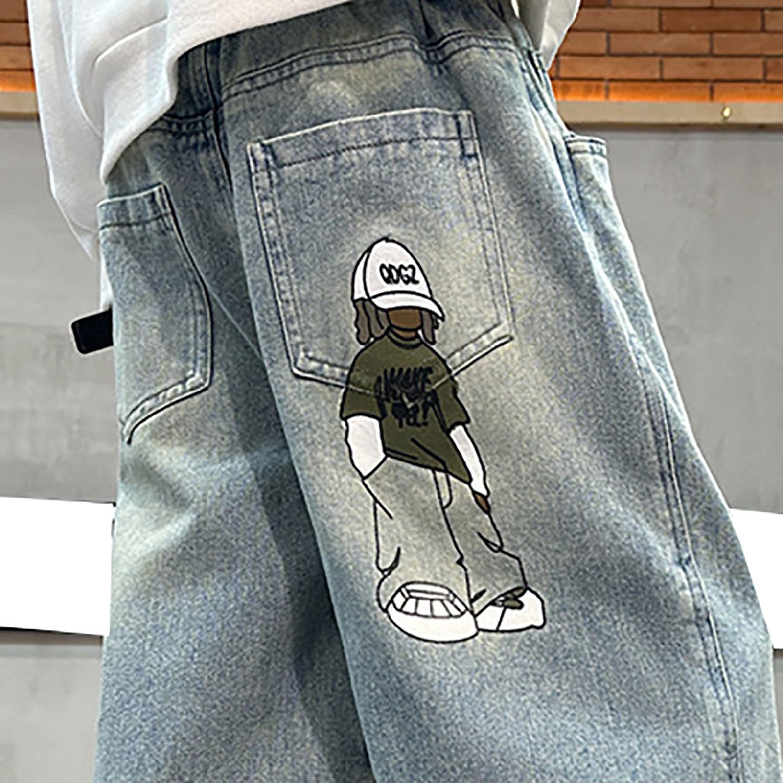 Boys Y2K Wide Leg Denim Jeans
