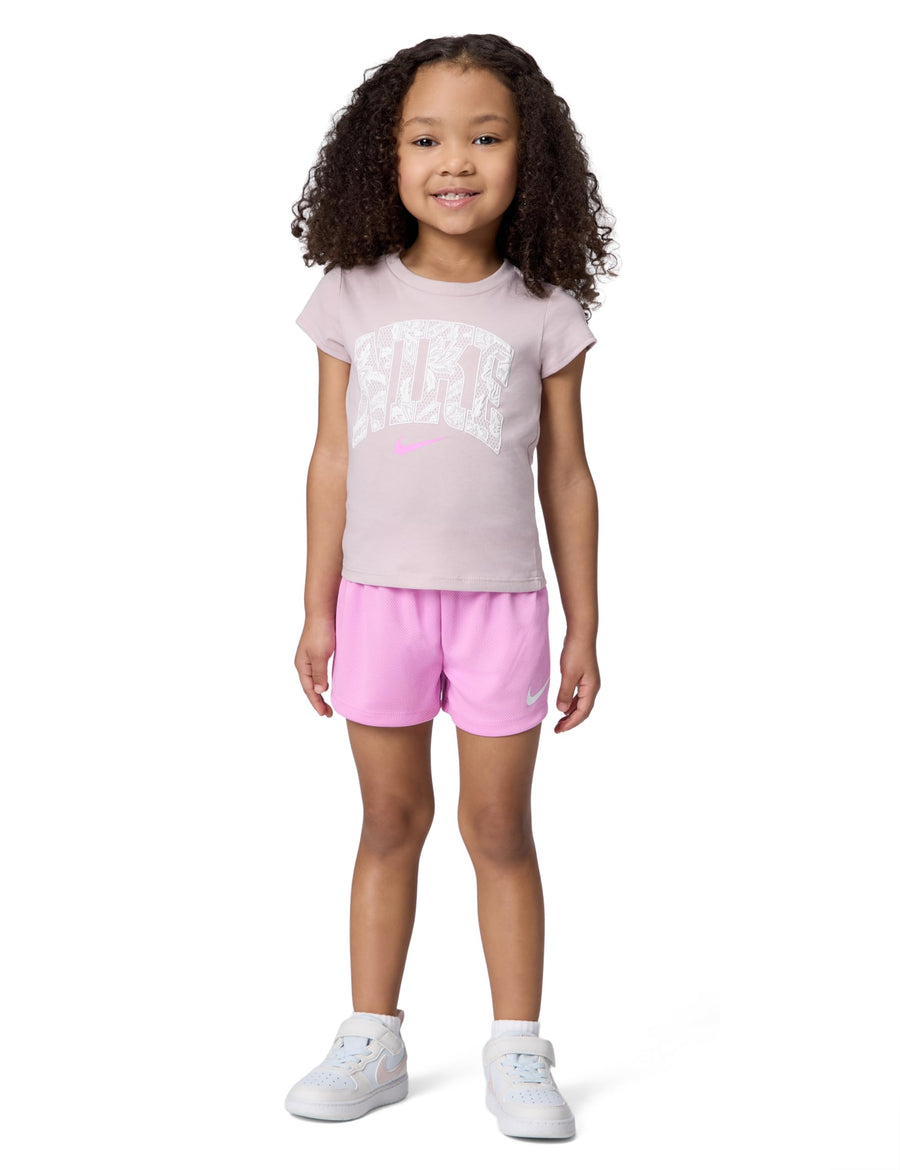 Nike Girls' Graphic T-Shirt and Mesh Shorts 2-Piece Outfit Set