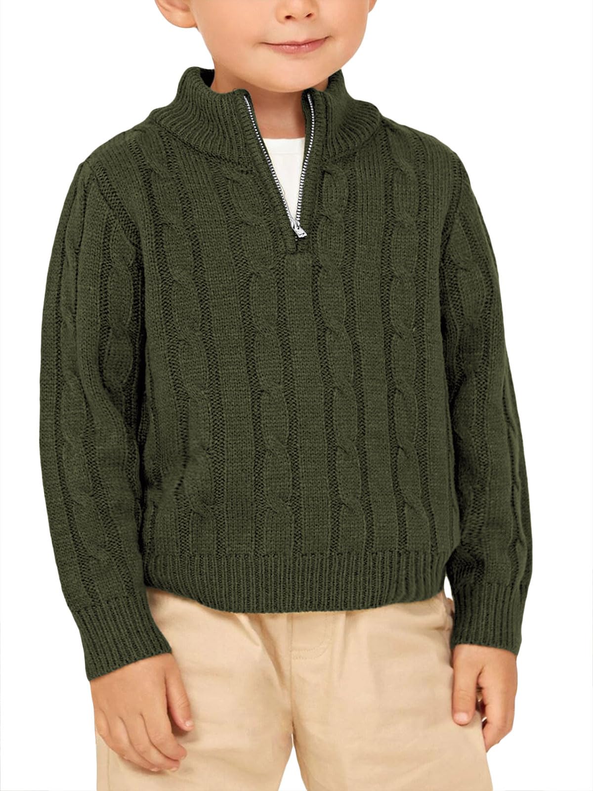 Toddler Cable Knit Quarter-Zip Sweater