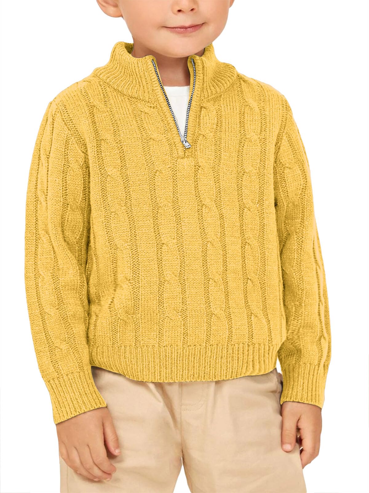 Toddler Cable Knit Quarter-Zip Sweater