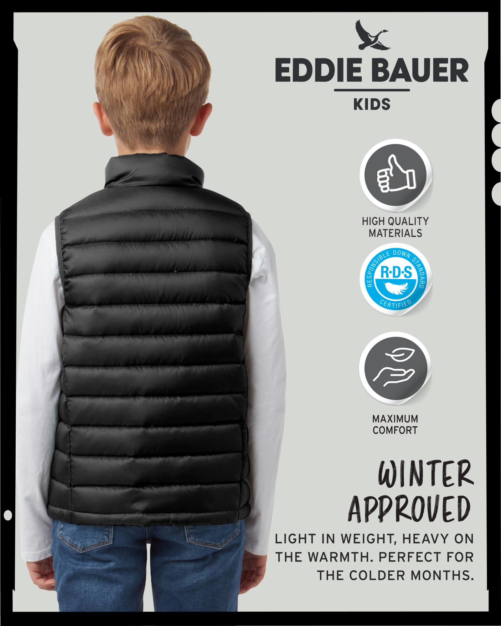 Kids Weather-Resistant Quilted Down Vest