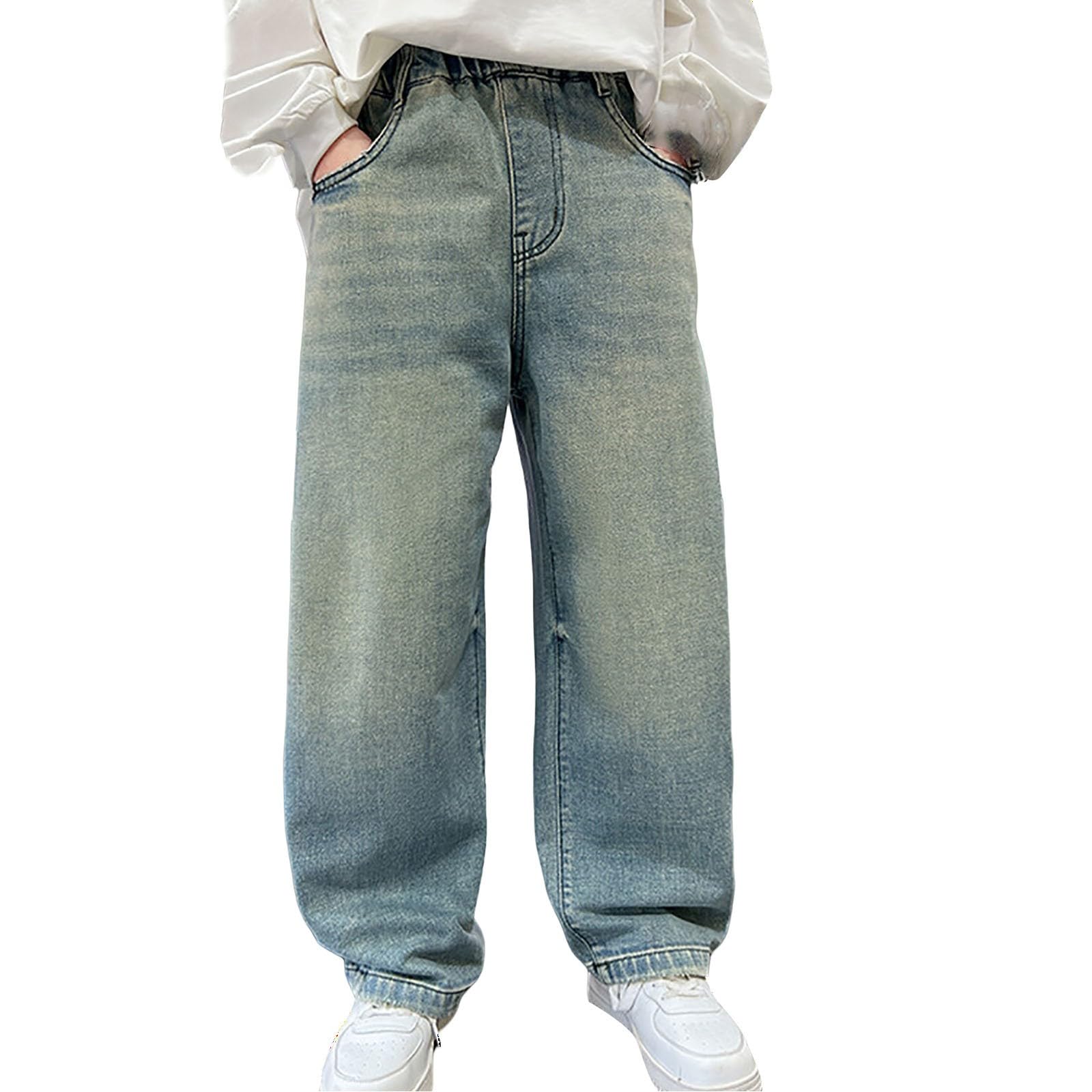 Boys Y2K Wide Leg Denim Jeans