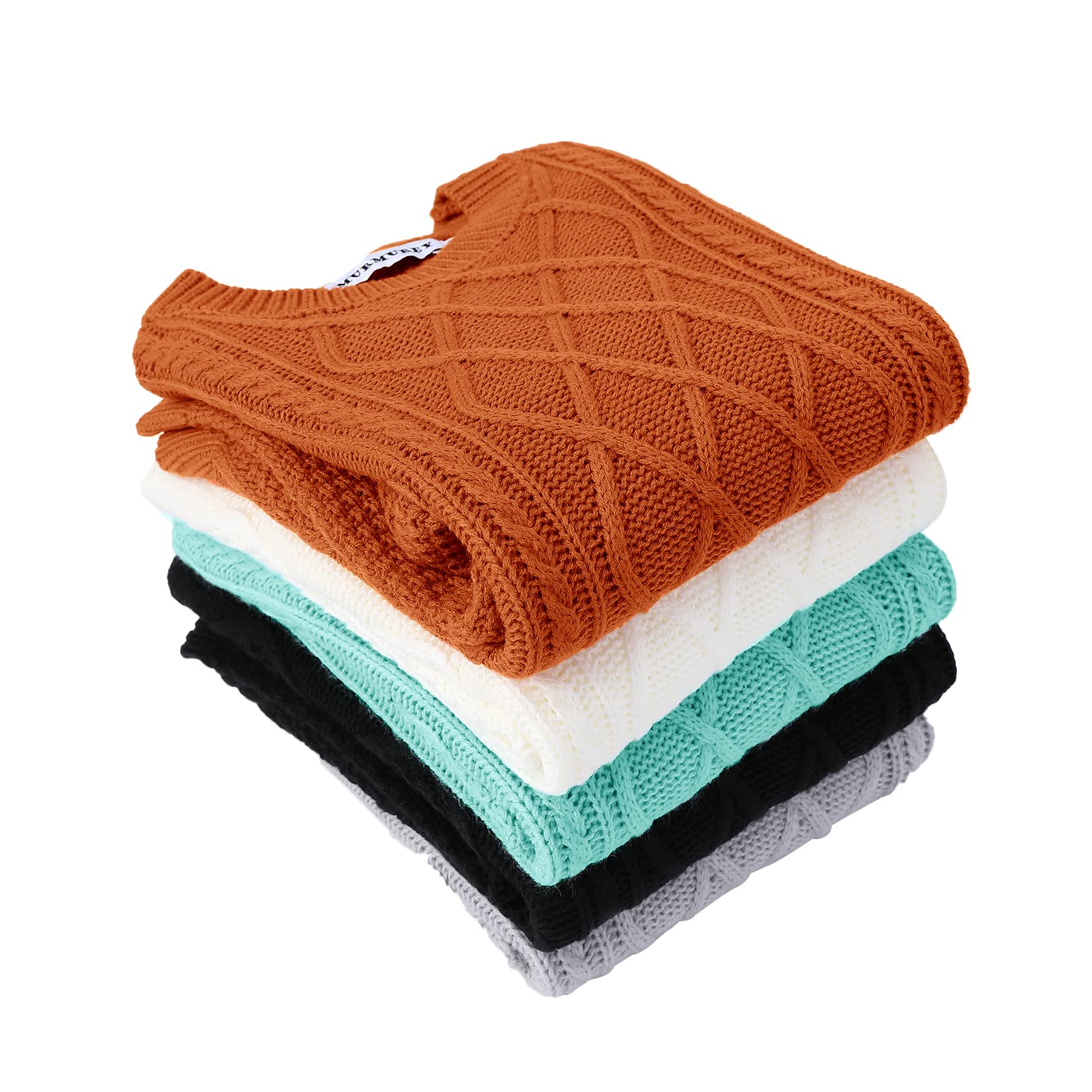 Kids Long Sleeve Cable Knit Crewneck Sweater
