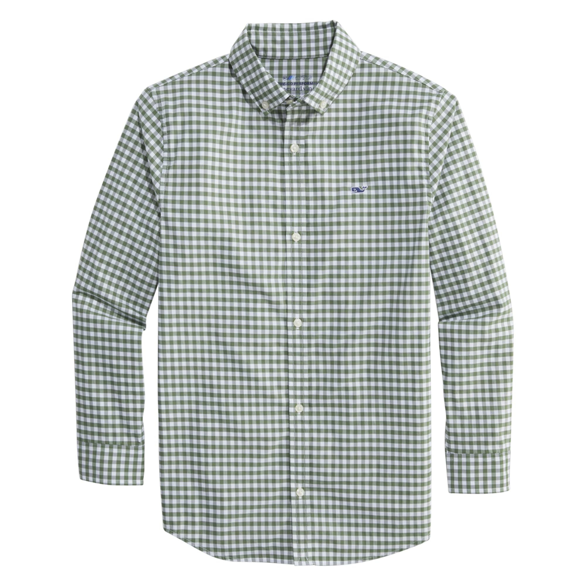 Vineyard Vines Boys' On-The-go Gingham Button-Down Shirt