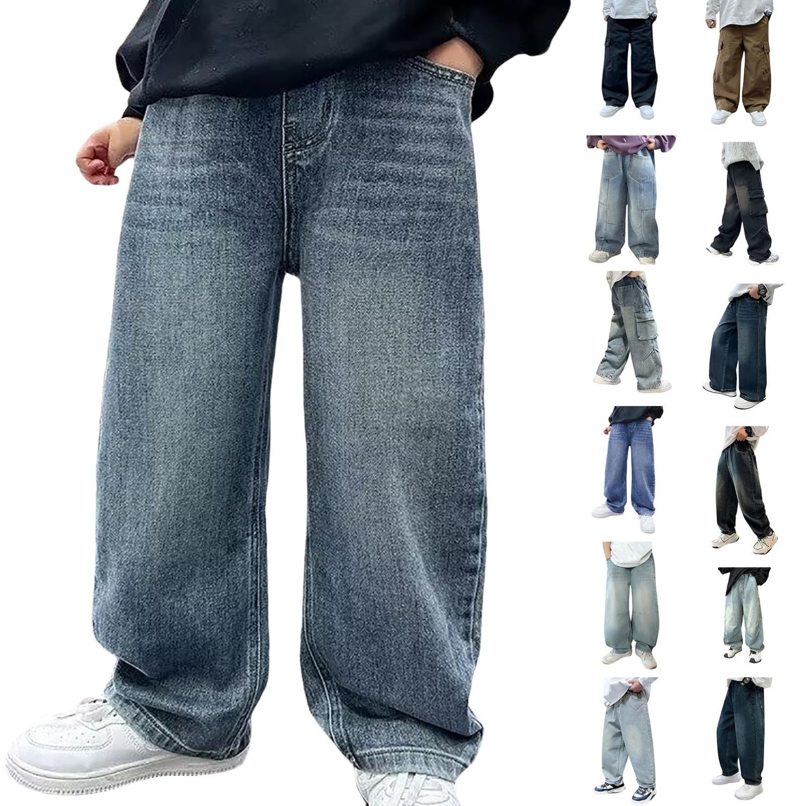 Boys Y2K Wide Leg Denim Jeans