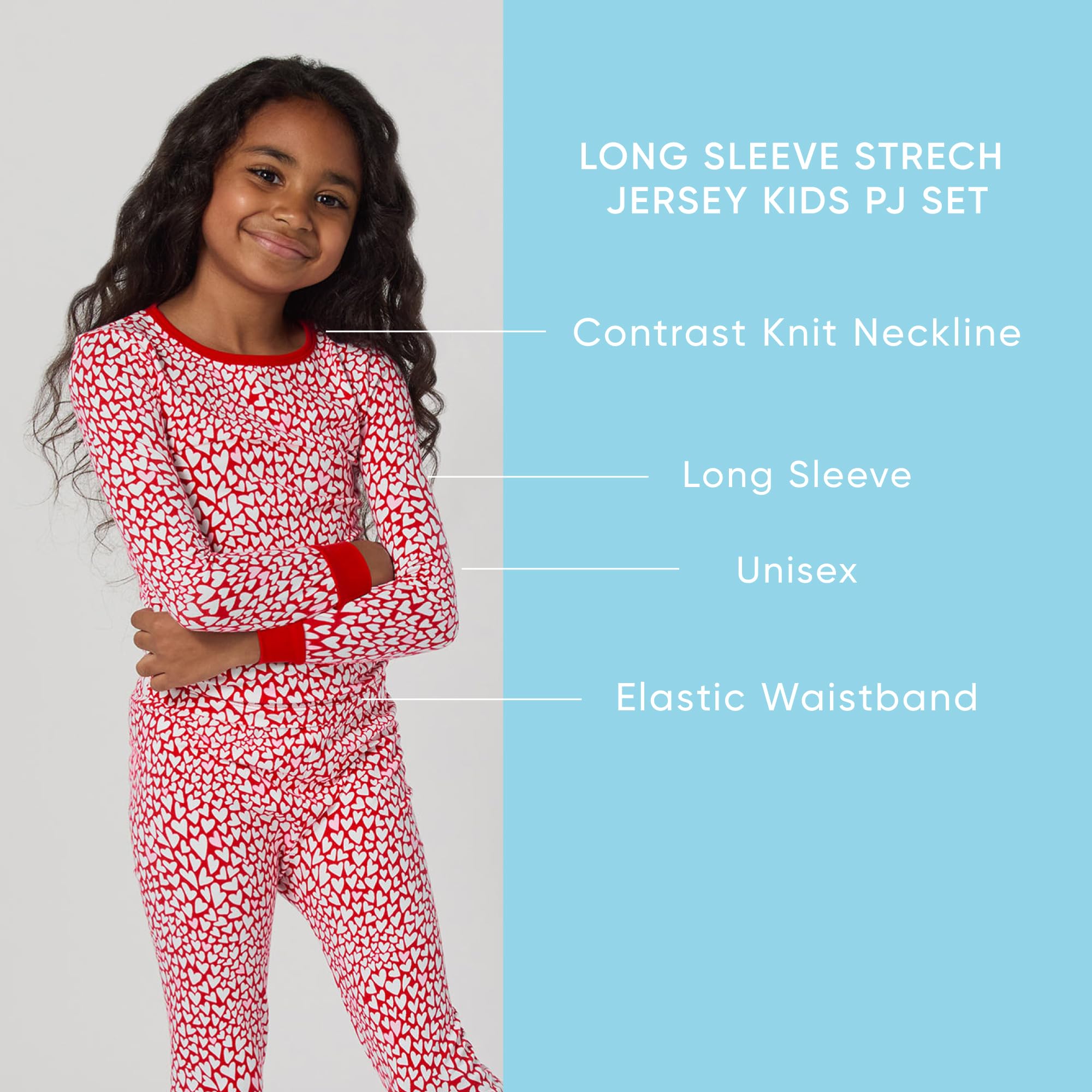 Kids Long Sleeve Stretch Jersey Pajama Set