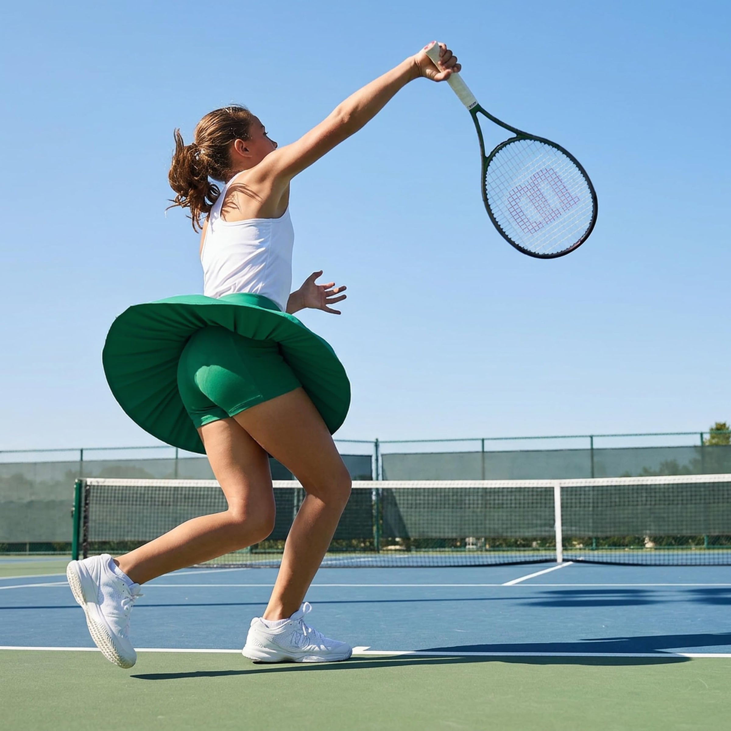 Girls Pleated Tennis Skort with Built-In Shorts