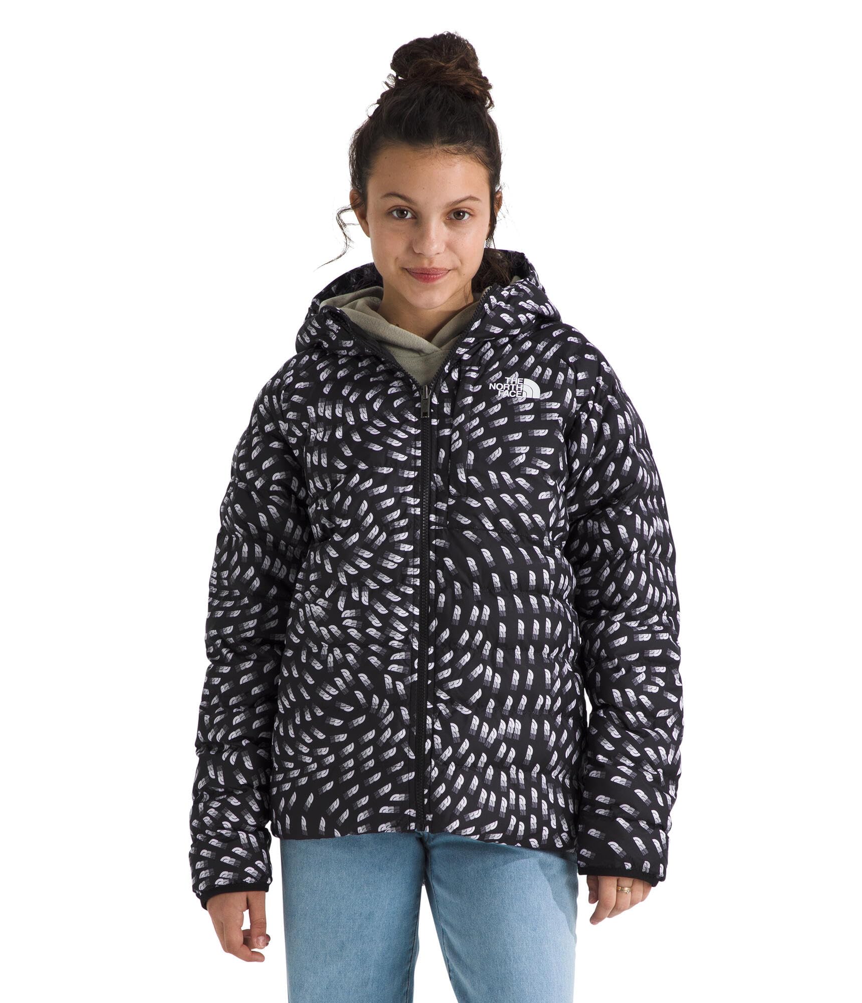 Girls Reversible Water-Repellent Hooded Winter Jacket