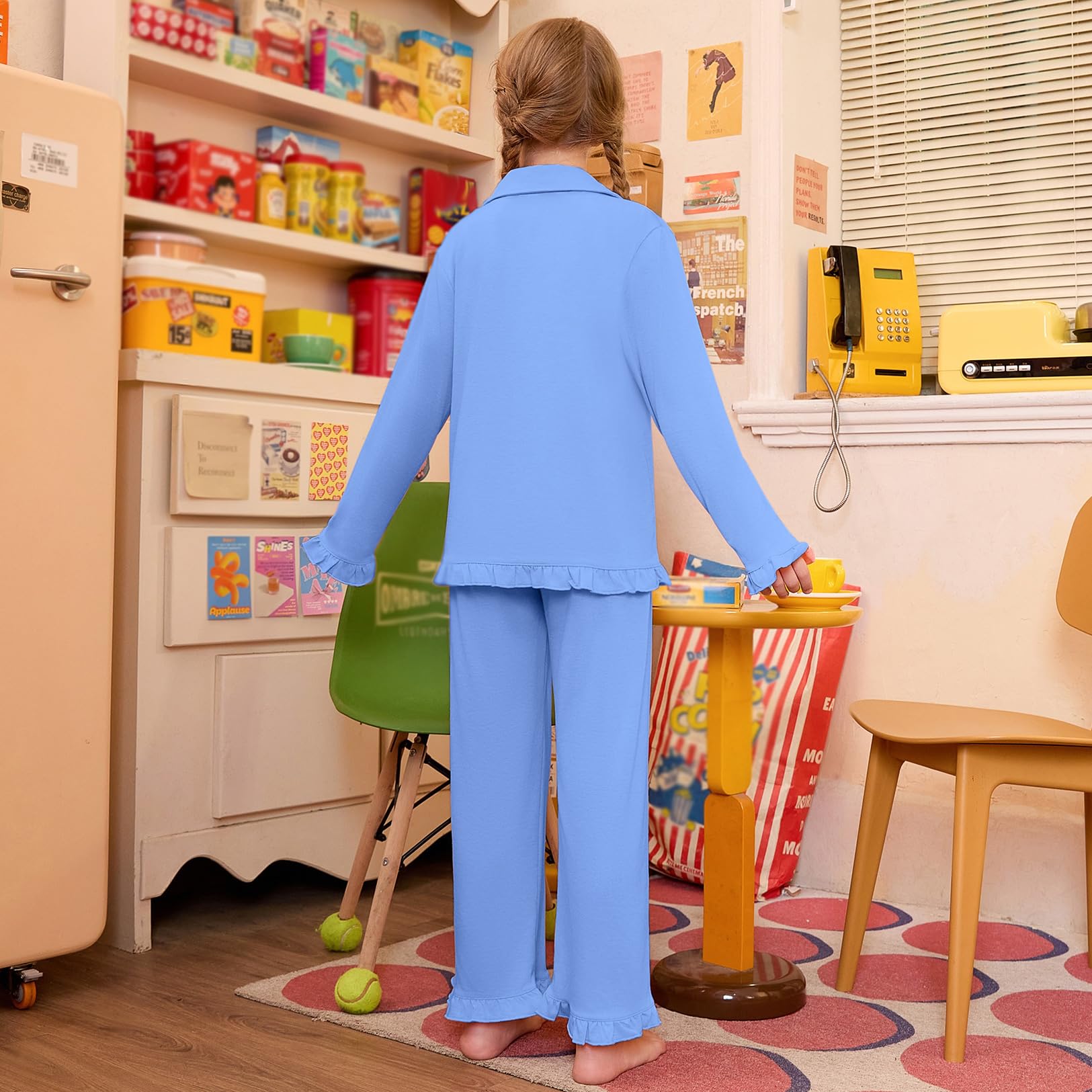 Girls Bamboo Viscose Short Sleeve Pajama Set