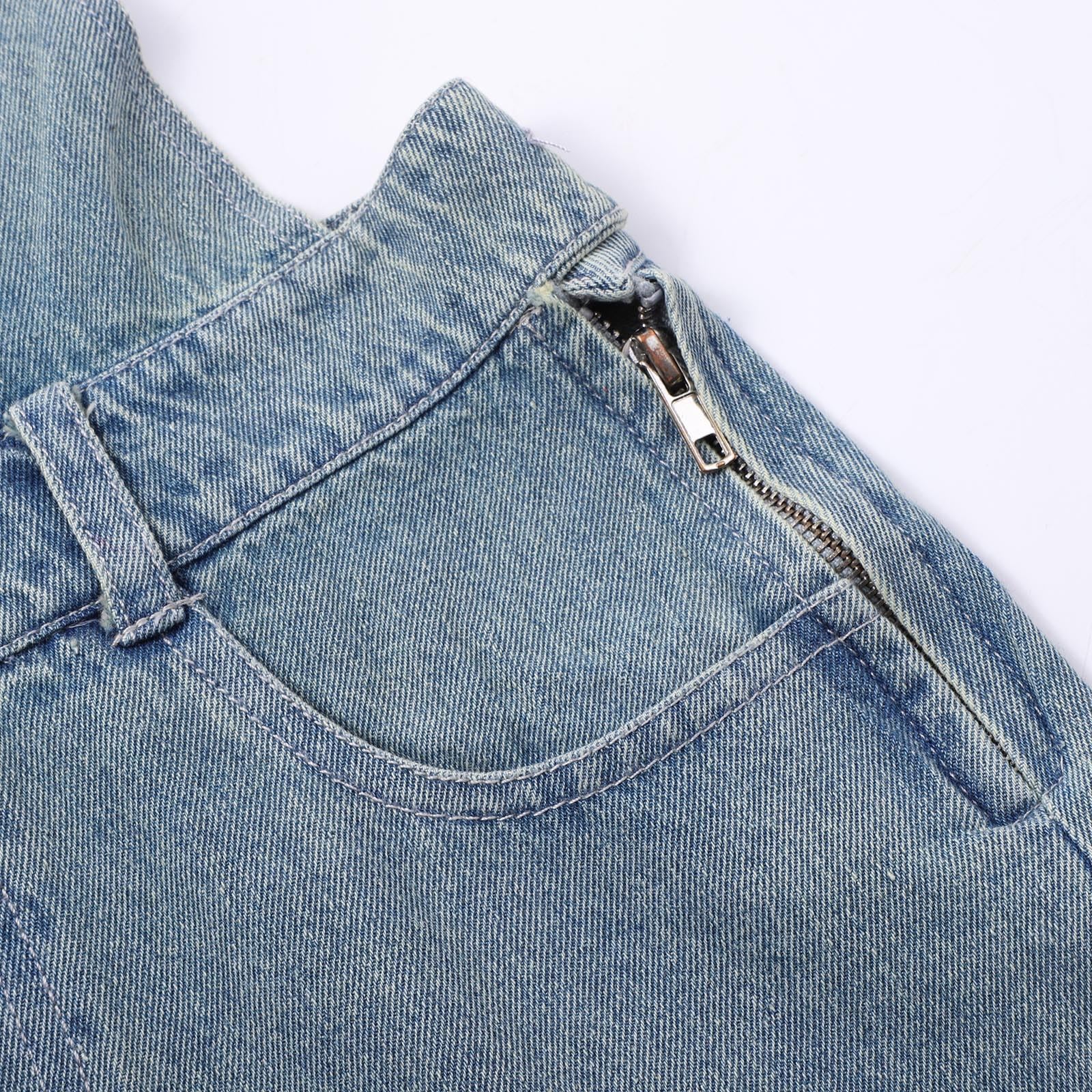 Girls Oversized Wide-Leg Denim Overalls